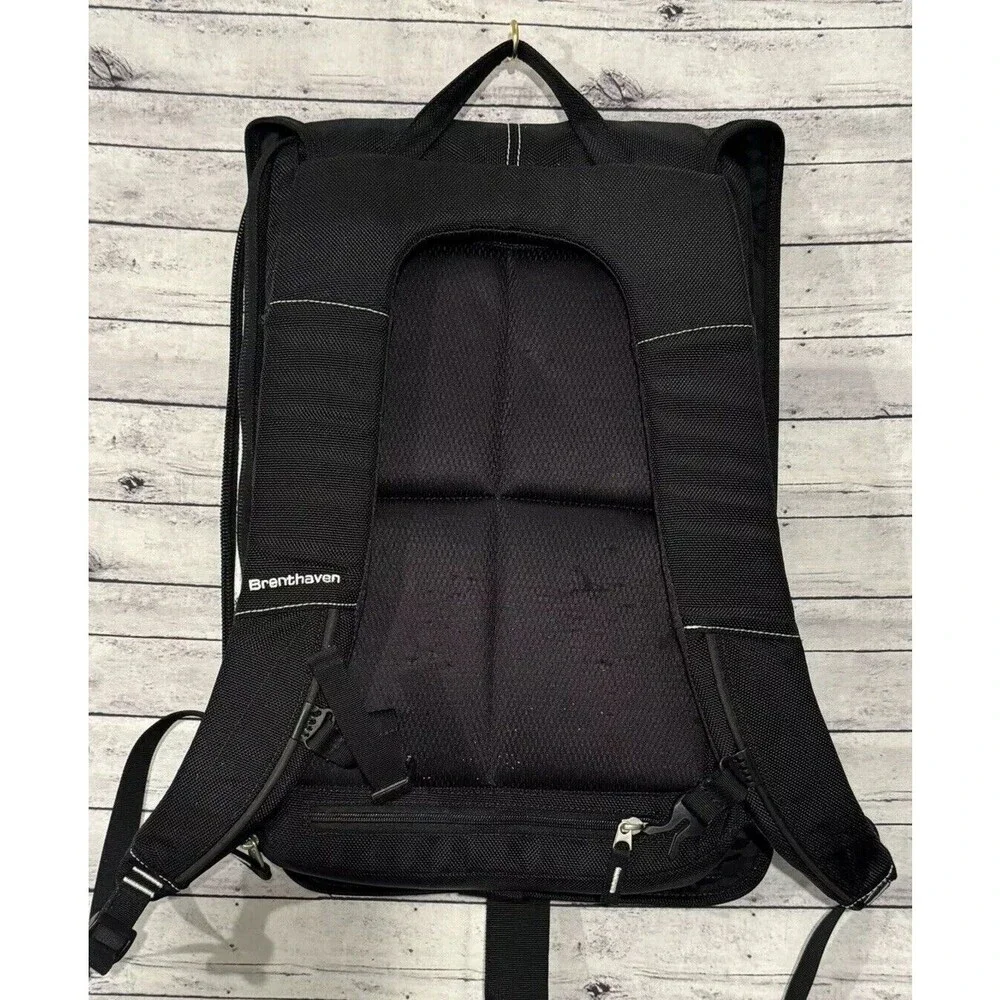 BRENTHAVEN Pro Style Slim Pack Laptop Backpack Black Water Resistant